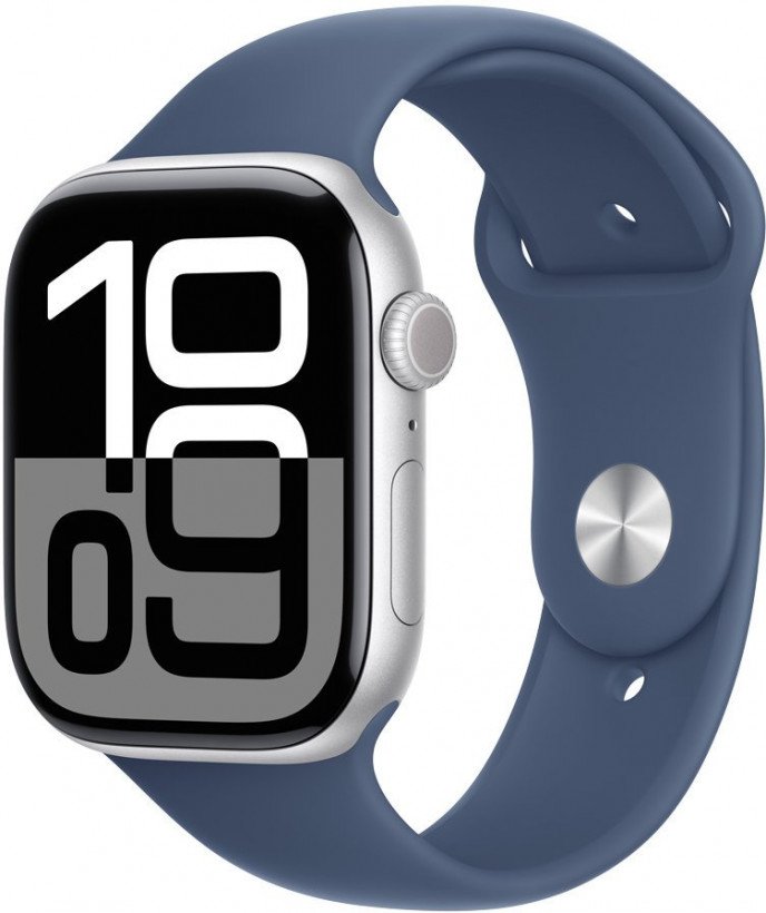Смарт-часы Apple Watch Series 10 GPS 46mm Silver Alu. Case w. Denim Sport Band - S/M (MWWL3)  Фото №0