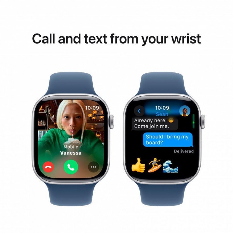 Смарт-часы Apple Watch Series 10 GPS 46mm Silver Alu. Case w. Denim Sport Band - S/M (MWWL3)  Фото №2