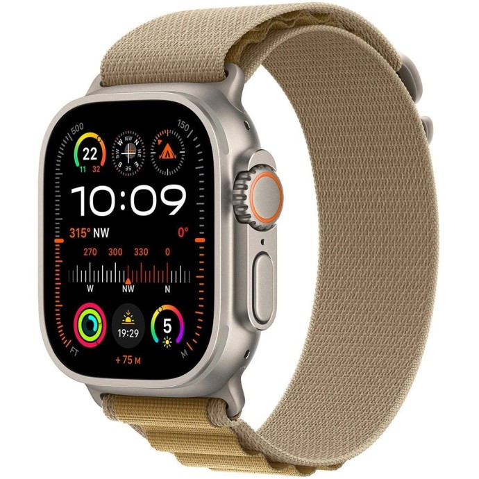 Смарт-часы Apple Watch Ultra 2 GPS + Cellular 49mm Natural Titan. Корпус w. Tan Alpine Loop - Medium (MX4F3)