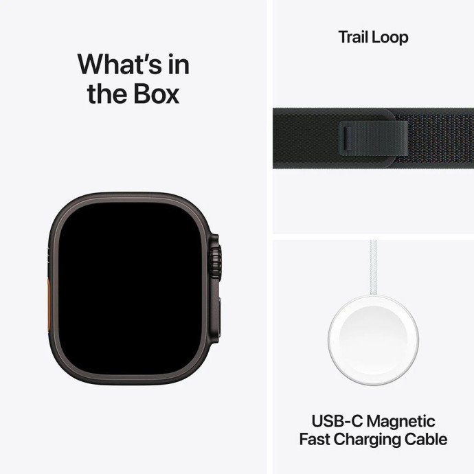 Смарт-годинник Apple Watch Ultra 2 GPS + Cellular 49mm Black Titan. Case w. Black Trail Loop - M/L (MX4V3)  Фото №6