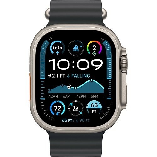 Смарт-годинник Apple Watch Ultra 2 GPS + Cellular 49mm Natural Titan. Case w. Black Ocean Band (MXTL3)  Фото №0