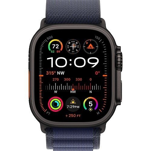 Смарт-годинник Apple Watch Ultra 2 GPS + Cellular 49mm Black Titan. Case w. Navy Alpine Loop - Small (MYTF3+MYPW3)  Фото №0