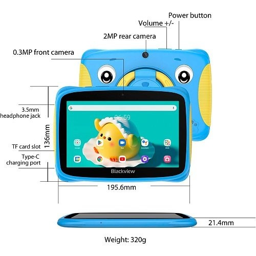 Планшет Blackview Tab 3 Kids 2/32GB Wi-Fi Undersea Blue (Global EU)  Фото №5