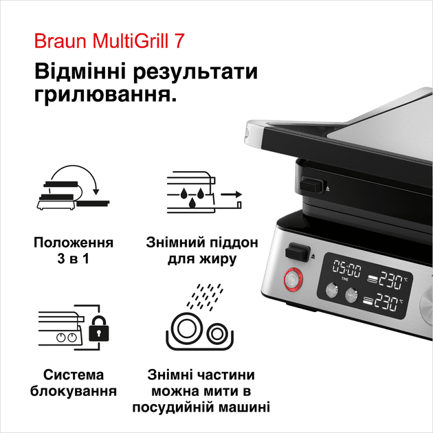 Электрогриль прижимной Braun MultiGrill 7 CG 7040  Фото №4