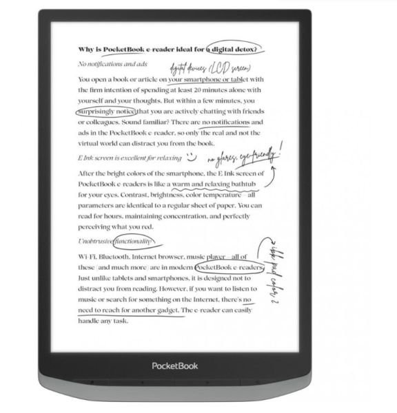 Електронна книга з підсвічуванням PocketBook 1040D InkPad X PRO Mist Grey (PB1040D-M-WW)  Фото №2