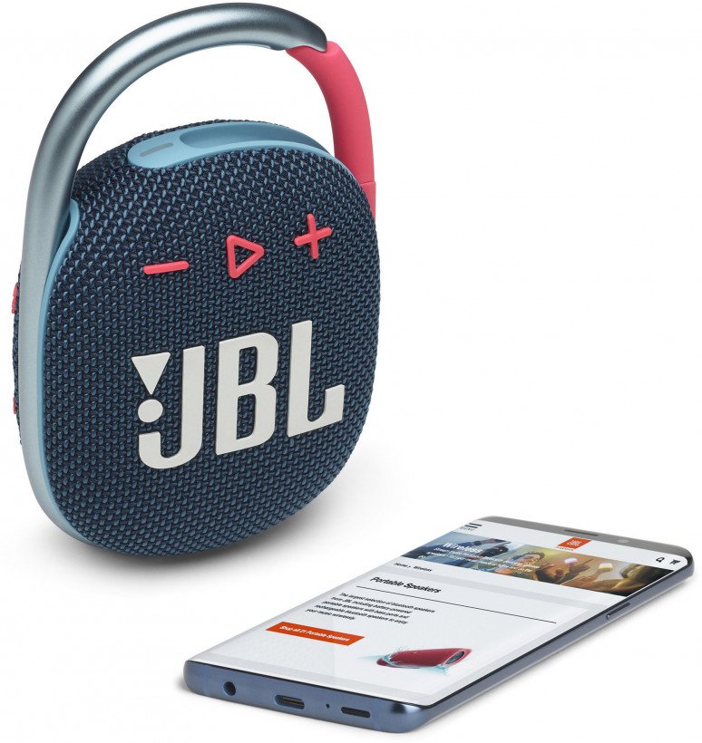 Портативні колонки JBL Clip 4 Blue/Pink (JBLCLIP4BLUP)  Фото №0