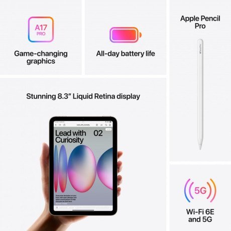 Планшет Apple iPad mini 7 Wi-Fi + Cellular 128GB Space Gray (MXPN3)  Фото №7