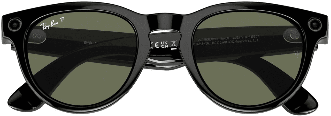 Смарт-очки Ray-Ban Meta Headliner Shiny Black Frame/Green Lenses (RW4009 601/9A 50-23)  Фото №5