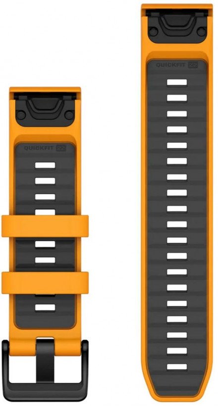 Ремінець Garmin fenix 8 QuickFit 22 мм Orange/Graphite силіконовий (010-13392-01)  Фото №0