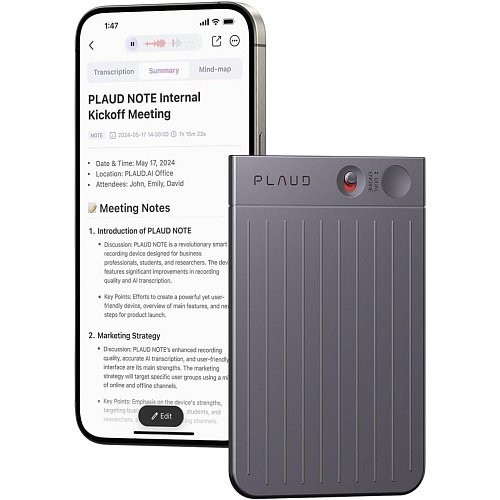 Цифровий диктофон Plaud Note ChatGPT Empowered AI Voice Recorder Black (NB-100-BL)  Фото №1