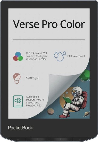 Електронна книга з підсвічуванням PocketBook 634K3 Verse Pro Color, StormySea (PB634K3-1-WW)