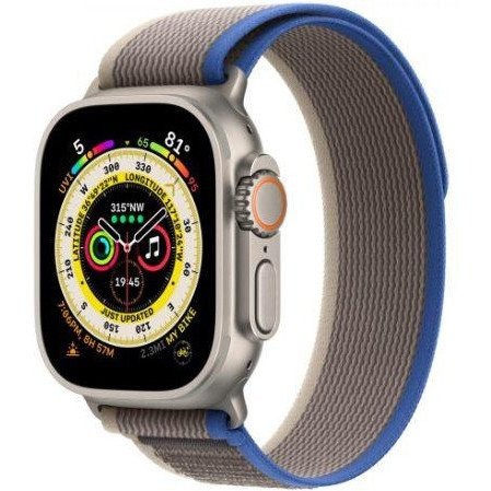 Смарт-годинник Apple Watch Ultra GPS + Cellular 49mm Titanium Case with Blue/Gray Trail Loop - M/L (MQF33/MQEJ3/MQFV3)  Фото №2