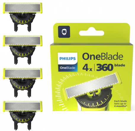 Ніж для машинки Philips Лезо для тримера Philips OneBlade 360 4-Pack (QP440/50)