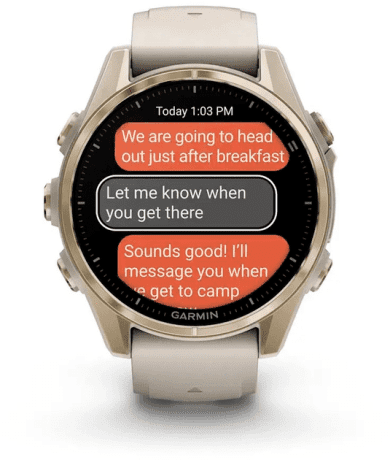 Спортивний годинник Garmin Fenix 8 43mm AMOLED Sapphire Soft Gold w. Fog Gray/Dark Sandstone S. Band (010-02903-10/11)  Фото №1