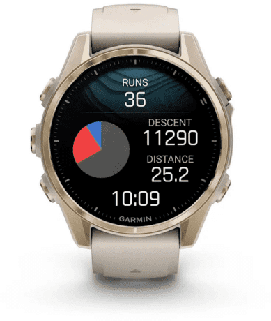 Спортивний годинник Garmin Fenix 8 43mm AMOLED Sapphire Soft Gold w. Fog Gray/Dark Sandstone S. Band (010-02903-10/11)  Фото №10