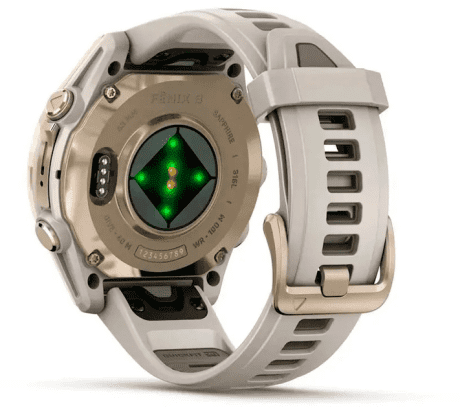 Спортивний годинник Garmin Fenix 8 43mm AMOLED Sapphire Soft Gold w. Fog Gray/Dark Sandstone S. Band (010-02903-10/11)  Фото №11