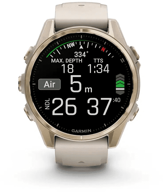 Спортивные часы Garmin Fenix ??8 43mm AMOLED Sapphire Soft Gold w. Fog Gray/Dark Sandstone S. Band (010-02903-10/11)  Фото №3