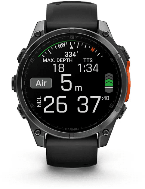 Спортивний годинник Garmin Fenix 8 47mm Amoled Slate Gray with Black Silicone Band (010-02904-00)  Фото №3