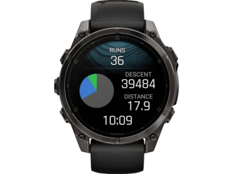 Спортивний годинник Garmin Fenix 8 47mm Amoled Sapphire Carbon Gray DLC Titanium w. Black/Pebble Gray S. Band (010-02904-20/21)  Фото №2