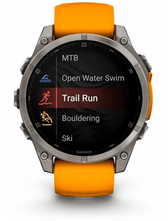 Спортивний годинник Garmin Fenix 8 47mm Amoled Sapphire Titanium w. Spark Orange/Graphite Silicone Band (010-02904-10/11)  Фото №4