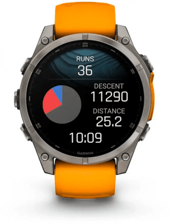 Спортивний годинник Garmin Fenix 8 47mm Amoled Sapphire Titanium w. Spark Orange/Graphite Silicone Band (010-02904-10/11)  Фото №7