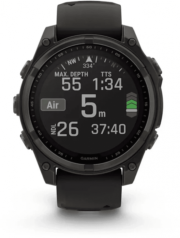 Спортивний годинник Garmin Fenix 8 47mm Solar Sapphire Carbon Gray DLC Titanium w. Black/Pebble Gray S. Band (010-02906-10/11)  Фото №7