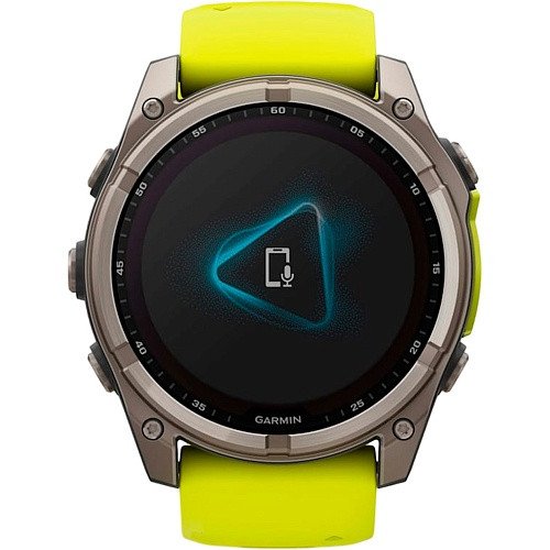 Спортивний годинник Garmin Fenix 8 47mm Solar Sapphire Titanium w. Amp Yellow/Graphite Silicone Band (010-02906-20/21)  Фото №6