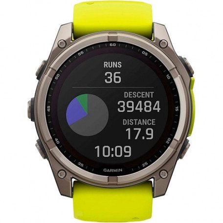 Спортивний годинник Garmin Fenix 8 47mm Solar Sapphire Titanium w. Amp Yellow/Graphite Silicone Band (010-02906-20/21)  Фото №9