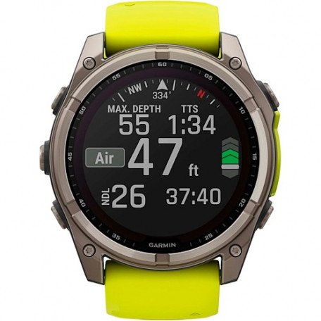 Спортивний годинник Garmin Fenix 8 47mm Solar Sapphire Titanium w. Amp Yellow/Graphite Silicone Band (010-02906-20/21)  Фото №8