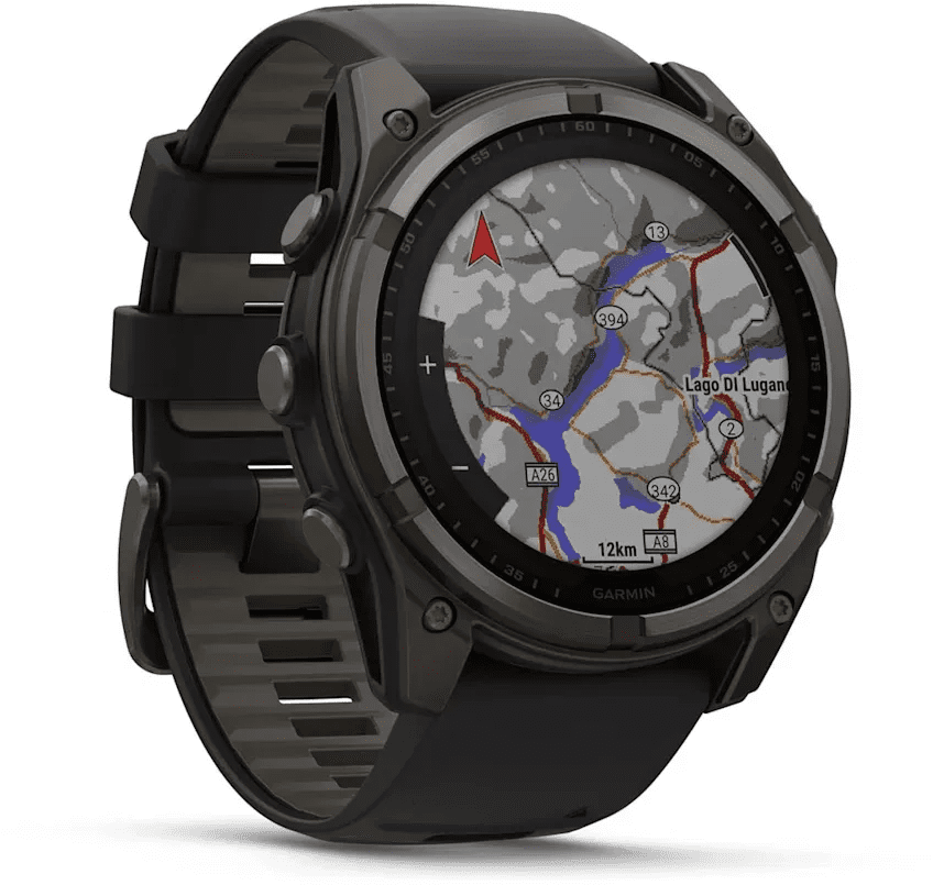 Спортивний годинник Garmin Fenix 8 51mm Solar Sapphire Carbon Gray DLC Titanium w. Black/Pebble Gray S. Band (010-02907-10/11)  Фото №4