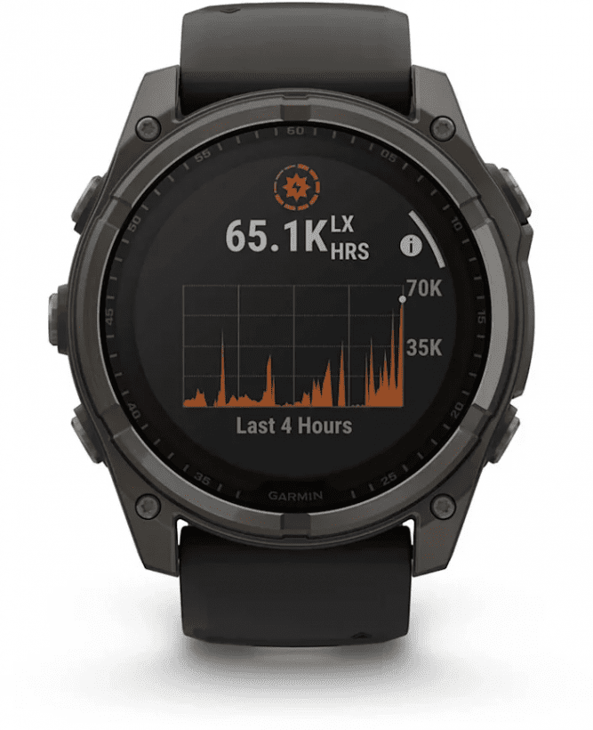 Спортивний годинник Garmin Fenix 8 51mm Solar Sapphire Carbon Gray DLC Titanium w. Black/Pebble Gray S. Band (010-02907-10/11)  Фото №8