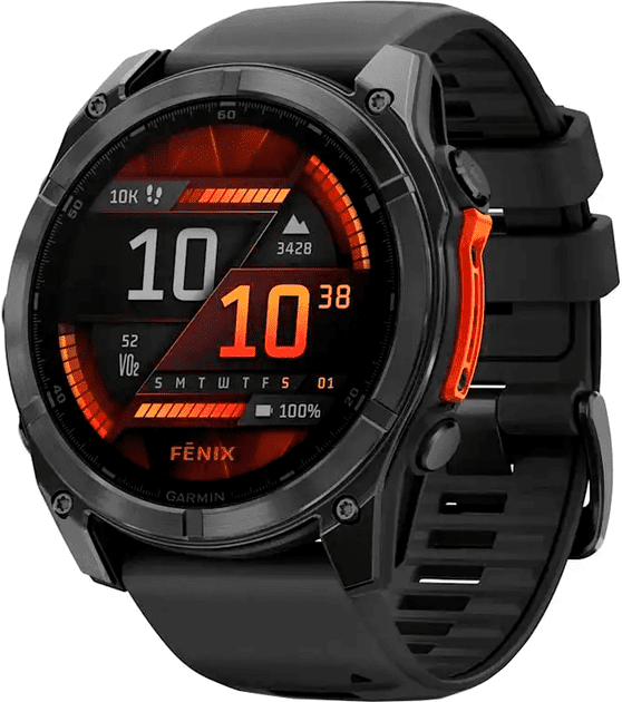 Спортивные часы Garmin Fenix ??8 51mm AMOLED Slate Gray with Black Silicone Band (010-02905-00)