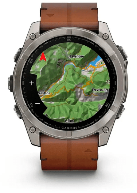 Спортивний годинник Garmin Fenix 8 51mm AMOLED Sapphire Carbon grey DLC w. Chestnut Leather Band (010-02905-40)  Фото №8