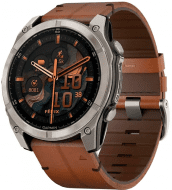 Спортивний годинник Garmin Fenix 8 51mm AMOLED Sapphire Carbon grey DLC w. Chestnut Leather Band (010-02905-40) 