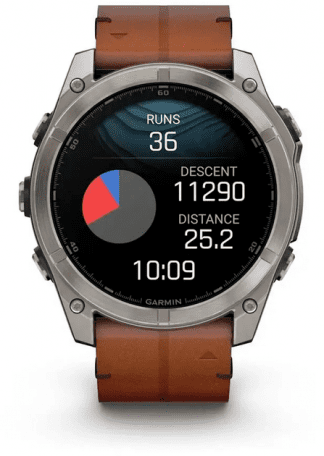 Спортивний годинник Garmin Fenix 8 51mm AMOLED Sapphire Carbon grey DLC w. Chestnut Leather Band (010-02905-40)  Фото №5