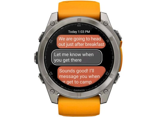 Спортивний годинник Garmin Fenix 8 51mm AMOLED Sapphire Titanium w. Spark Orange/Graphite Silicone Band (010-02905-10/11)  Фото №5