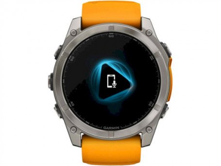 Спортивний годинник Garmin Fenix 8 51mm AMOLED Sapphire Titanium w. Spark Orange/Graphite Silicone Band (010-02905-10/11)  Фото №4