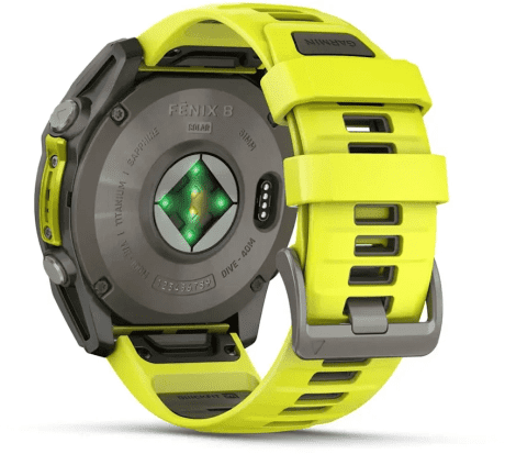 Спортивные часы Garmin Fenix ??8 51mm Solar Sapphire Titanium w. Amp Yellow/Graphite Silicone Band (010-02907-20/21)  Фото №11