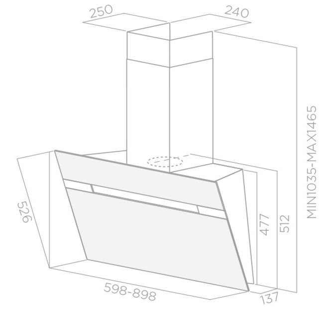 Вытяжка наклонная Elica STRIPE BL/A/90/LX  Фото №2