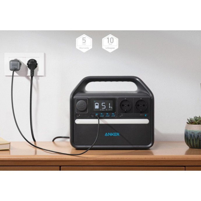 Зарядная станция Anker 535 PowerHouse 512 Wh | 500W EU (A1750311)  Фото №0