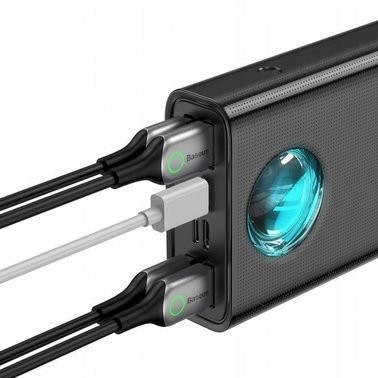 Внешний аккумулятор (павербанк) Baseus Amblight Digital Display Quick Charge 65W 30000mAh Black (PPLG-A01, PPLG000101)  Фото №1