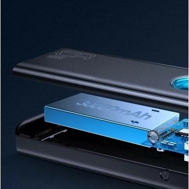 Внешний аккумулятор (павербанк) Baseus Amblight Digital Display Quick Charge 65W 30000mAh Black (PPLG-A01, PPLG000101)  Фото №3