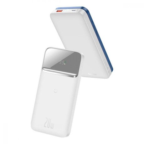Внешний аккумулятор (павербанк) Baseus Magnetic Wireless Fast Charging 20W 10000mAh White (PPCX010102)
