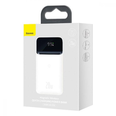 Внешний аккумулятор (павербанк) Baseus Magnetic Wireless Fast Charging 20W 10000mAh White (PPCX010102)  Фото №3