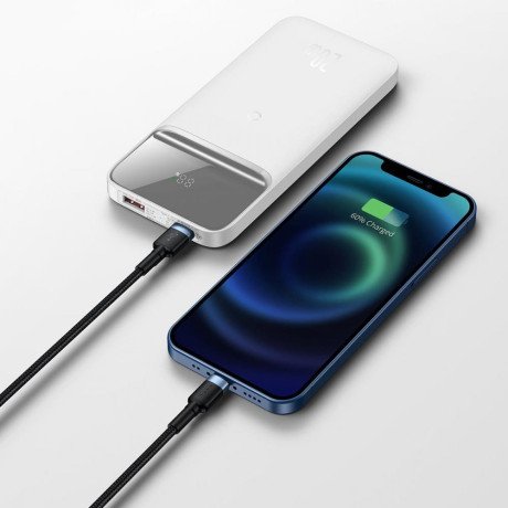 Внешний аккумулятор (павербанк) Baseus Magnetic Wireless Fast Charging 20W 10000mAh White (PPCX010102)  Фото №6