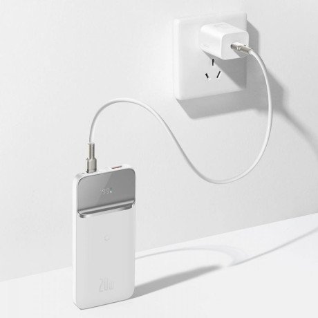Внешний аккумулятор (павербанк) Baseus Magnetic Wireless Fast Charging 20W 10000mAh White (PPCX010102)  Фото №7