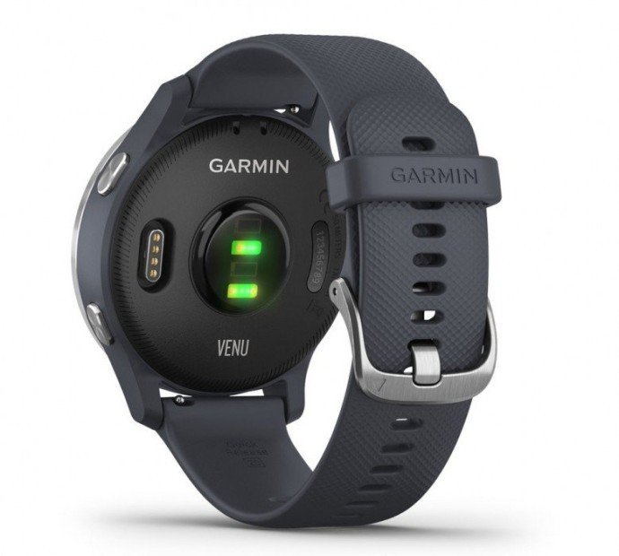Спортивные часы Garmin Venu Silver Stainless Steel Bezel w. Granite Blue and Silicone B. (010-02173-01/03)  Фото №3