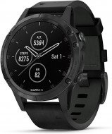 Спортивний годинник Garmin Fenix 5 Plus Sapphire Black with Leather Band (010-01988-07)