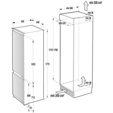Холодильник с морозильной камерой Gorenje NRKI2181A1  Фото №3