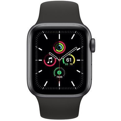 Смарт-годинник Apple Watch SE GPS 40mm Space Gray Aluminum Case w. Black Sport B. (MYDP2)  Фото №1